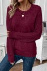 EVALESS Womens Sweaters Casual Long Sleeve Crewneck Cable Knit Lightweight Oversized Crochet Sweater Pullover Tops