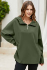 EVALESS Women's Oversized Hoodies Casual Long Sleeve Half Zipper Pocket Sweatshirt Pullover Tops
