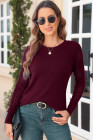 EVALESS Womens Sweaters Casual Long Sleeve Crewneck Cable Knit Lightweight Oversized Crochet Sweater Pullover Tops