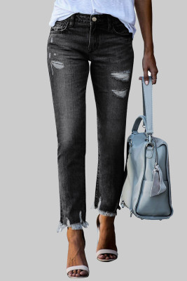 EVALESS Womens Spring Ankle Jeans High Waist Stretch Ripped Distressed Tummy Control Straight Leg Denim Jeans Pants 2025 Trendy Womenswear Outfits MNFW7872138-2