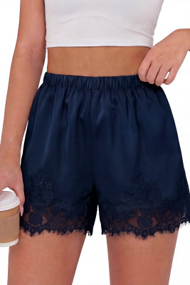 EVALESS Women Lace Satin Silk Shorts Casual Elastic Waist Pajama Bottoms Cute Y2K Micro Shorts 2026 Summer Fashion LC7311278-P605
