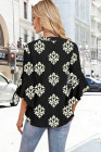EVALESS Womens Tops Dressy Casual Ruffle 3/4 Length Sleeve Henley V Neck Chiffon Blouses Summer Boho Work Business Outfits