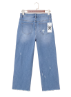 Women’s High-Waist Wide-Leg Jeans – Distressed Ripped Denim, Frayed Hem, Relaxed Fit, Vintage Blue Wash, Sizes 24-32