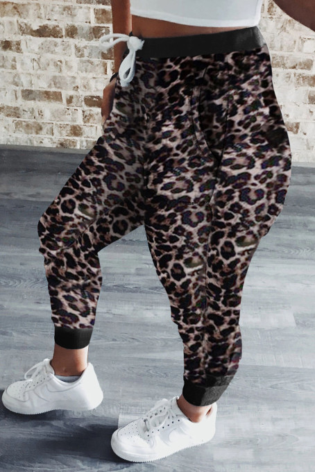 leopard jogging pants