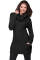Black Cowl Neck Cable Knit Sweater Dress