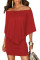 Multiple Dressing Layered Red Mini Poncho Dress