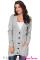 Gray Front Pocket and Buttons Closure Cardigan