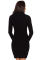 Asymmetric Buttoned Collar Black Bodycon Sweater Dress