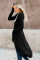 Black Selected Button Down Pocketed High Low Cardigan