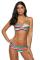 Green Boho Stripes Push up Bikini Set