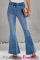 Multicolor Distressed Bell Bottom Denim Pants