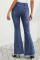 Sky Blue Distressed Bell Bottom Denim Pants