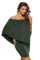 Multiple Dressing Layered Army Green Mini Poncho Dress