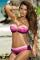Rose Gradient Color Block Push Up Bikini Swimwear