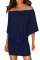 Multiple Dressing Layered Dark Blue Mini Poncho Dress