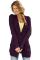 Purple Front Pocket and Buttons Closure Cardigan
