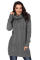 Gray Cowl Neck Cable Knit Sweater Dress