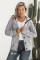 Dark Gray Long Sleeve Button-up Hooded Cardigans