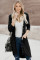 Black Selected Button Down Pocketed High Low Cardigan