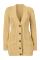 Beige Front Pocket and Buttons Closure Cardigan