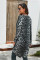Black Leopard Print Long Cardigan