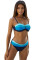 Blue Gradient Color Block Push up Bikini Swimwear