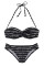 Black Boho Stripes Push up Bikini Set