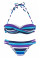 Sky Blue Boho Stripes Push up Bikini Set