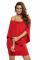 Multiple Dressing Layered Red Mini Poncho Dress