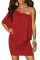 Multiple Dressing Layered Red Mini Poncho Dress