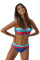 Sky Blue Gradient Color Block Push up Bikini Swimwear