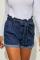 Medium Blue Paper Bag Waist Denim Shorts