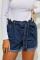 Medium Blue Paper Bag Waist Denim Shorts