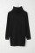 Black Cowl Neck Cable Knit Sweater Dress
