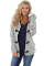 Heather Gray Fur Hood Horn Button Sweater Cardigan