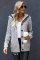 Dark Gray Long Sleeve Button-up Hooded Cardigans