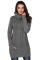 Gray Cowl Neck Cable Knit Sweater Dress
