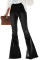 Black Distressed Bell Bottom Denim Pants