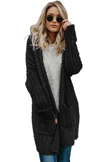 Black Pebble Beach Textured Cardigan