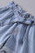 Light Blue Paper Bag Waist Denim Shorts