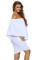 Multiple Dressing Layered White Mini Poncho Dress