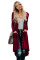 Red Selected Button Down Pocketed High Low Cardigan