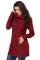 Red Cowl Neck Cable Knit Sweater Dress