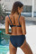Blue Gradient Color Block Push up Bikini Swimwear