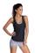 Grayish Sports Bra Tankini Swimsuit with Black Vest