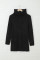Black Cowl Neck Cable Knit Sweater Dress