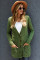 Green Front Pocket and Buttons Closure Cardigan