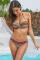 Orange Boho Stripes Push up Bikini Set