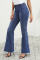Sky Blue Distressed Bell Bottom Denim Pants