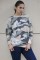 Khaki Green Digital Camo Print Sweatshirt